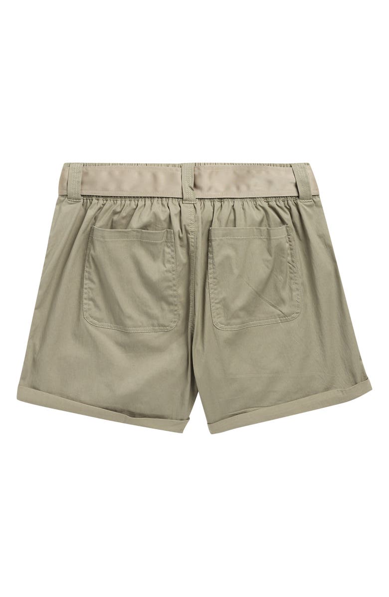 Tractr Kids' Cuffed Belted Shorts, Alternate, color, Green