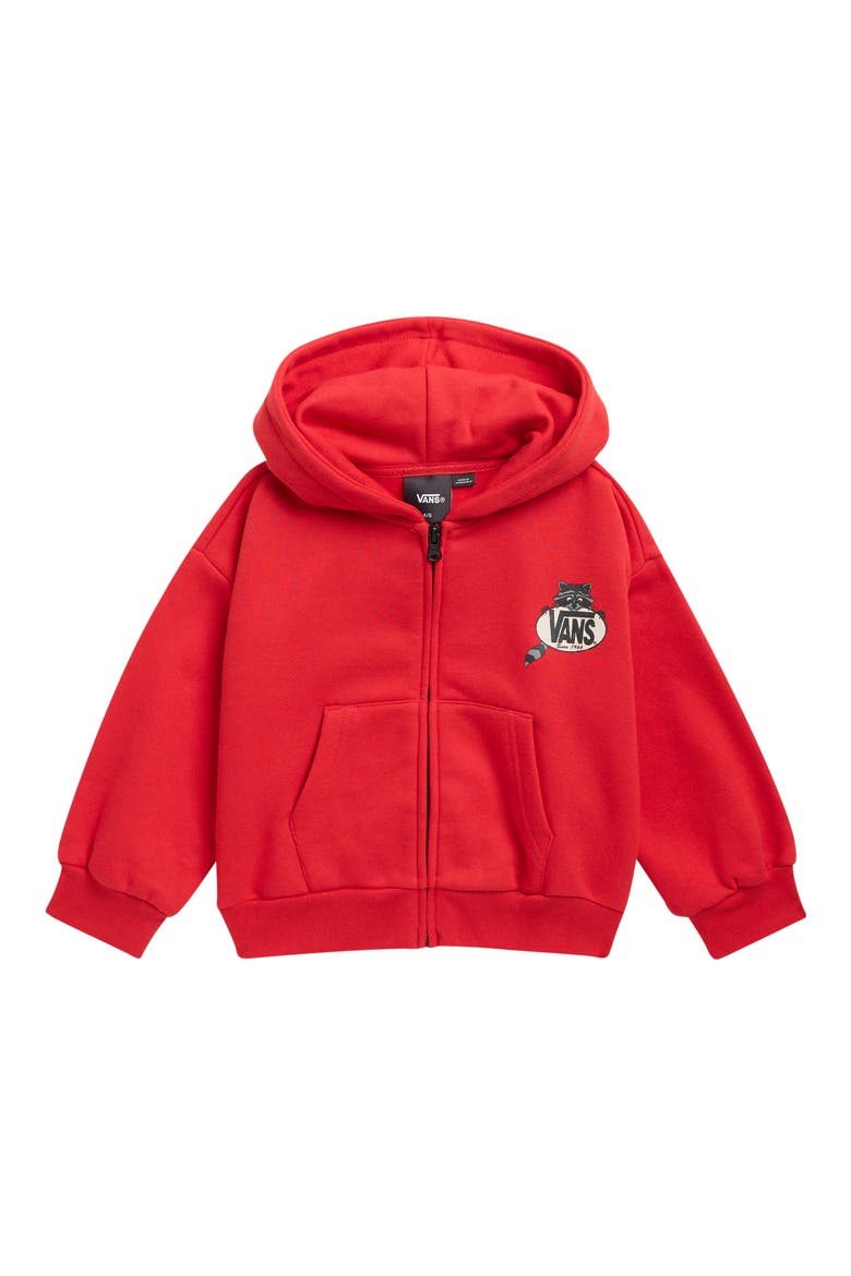 Kids' Dumpster Raccoon Zip Hoodie, Main, color, RACING RED
