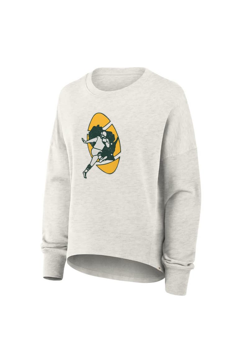 Women's Fanatics Heather Gray Green Bay Packers Oversized Hometown Pullover Sweatshirt, Alternate, color, Heather Gray