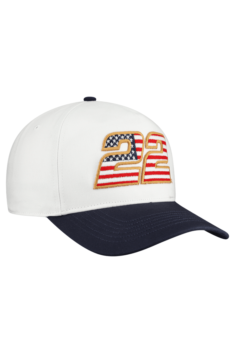 Men's '47 White Joey Logano Flag Fill Two-Tone Team Adjustable Hitch Hat, Alternate, color, White