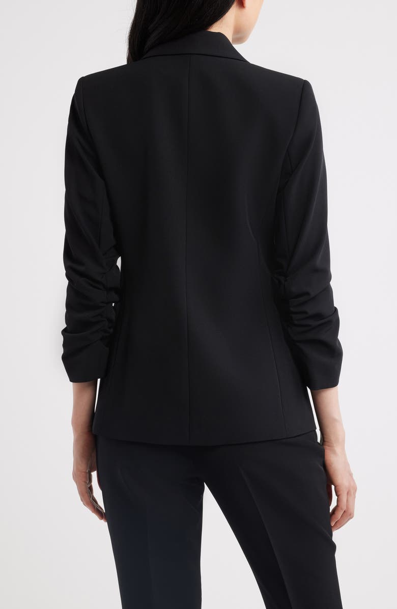 Tahari ASL Double Breasted Ruched Blazer, Alternate, color, Black