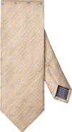 Eton Beige Floral Linen & Silk Tie