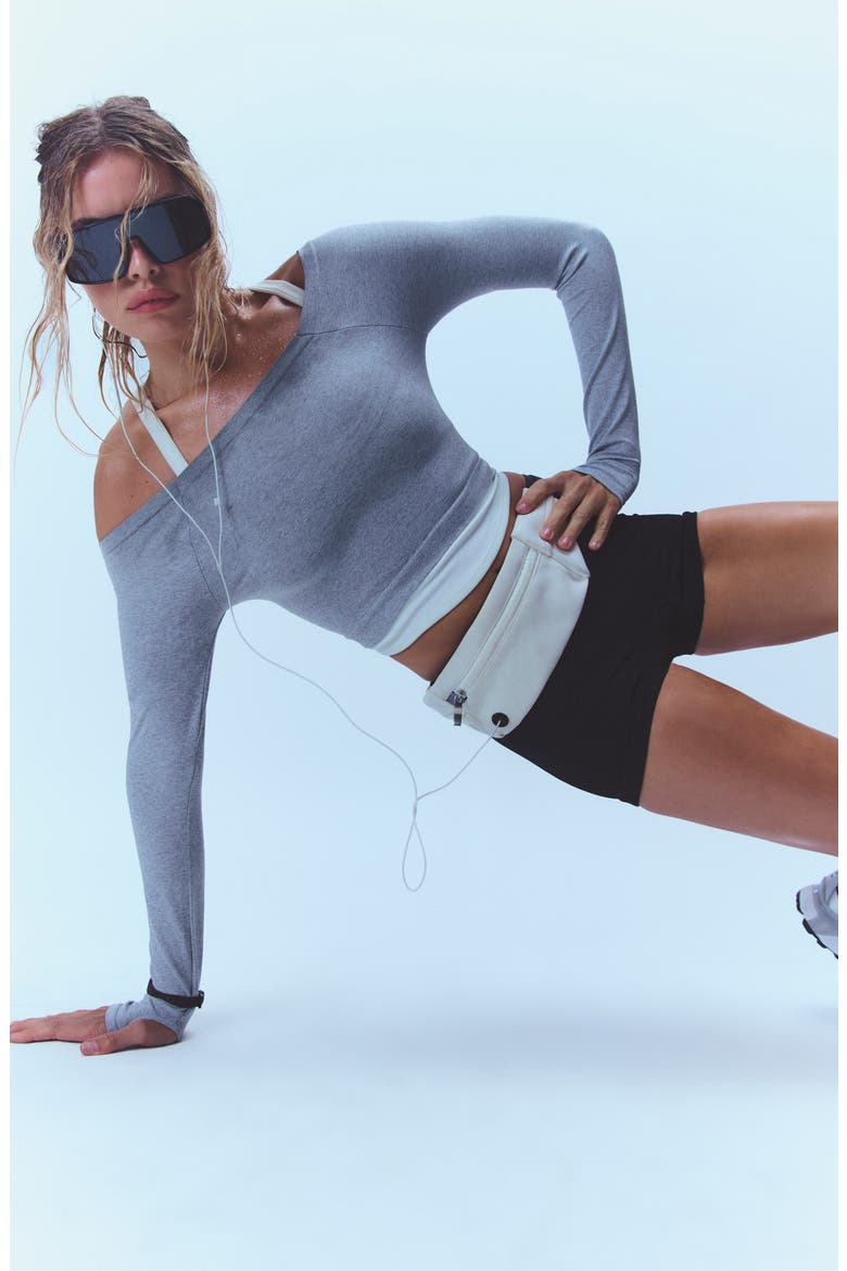 High Plank Crop Top, Alternate, color, HEATHER GREY