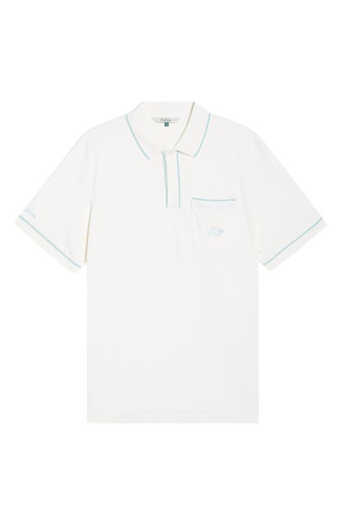 Malbon Golf Dove Piqué Performance Golf Polo in White  product