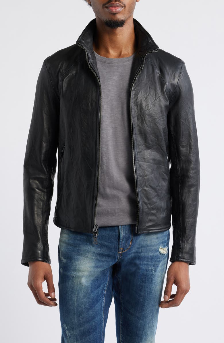 John Varvatos Ansel Crinkled Leather Jacket, Main, color, 