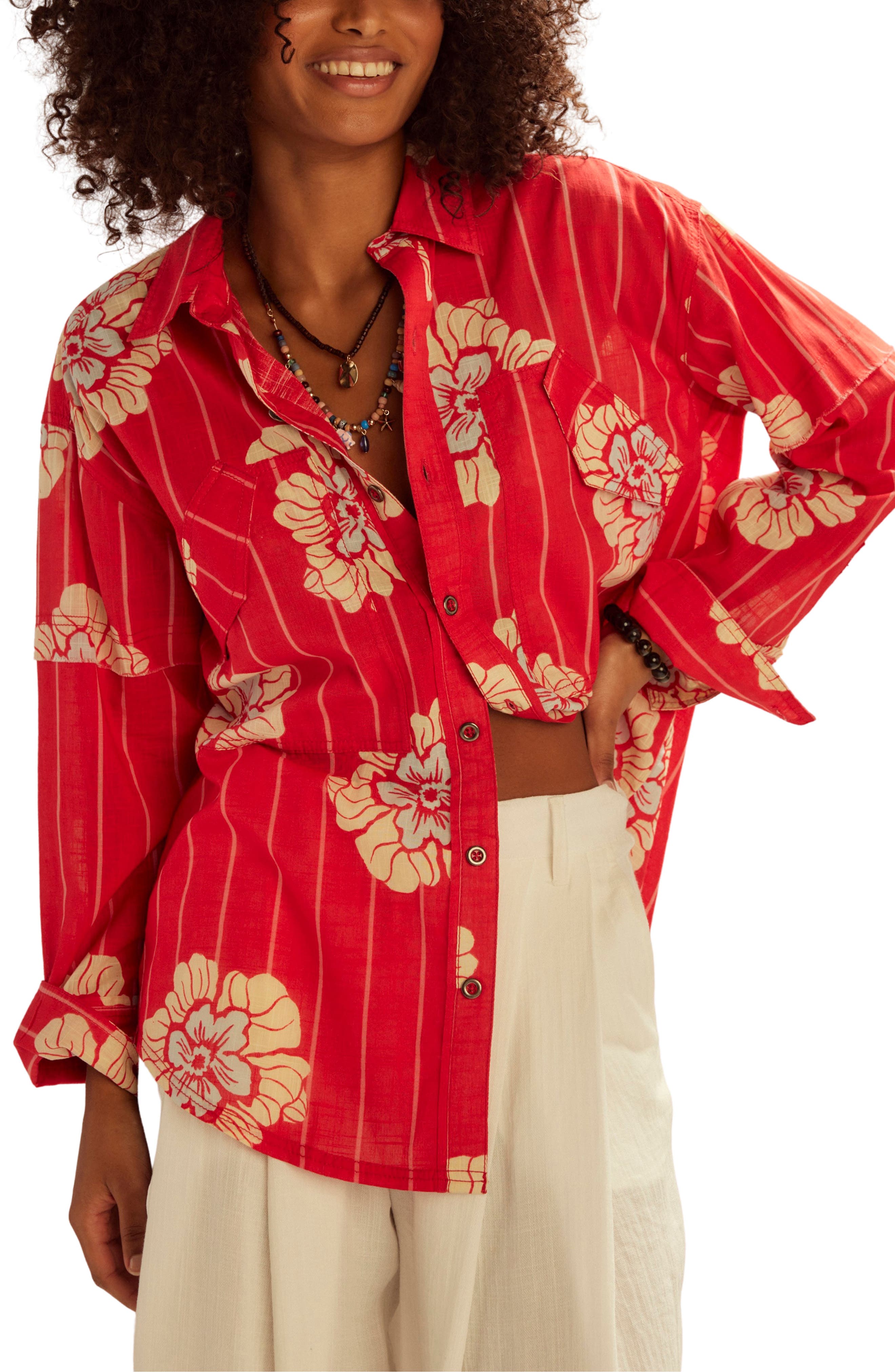 Hidden Flower Button-Up Shirt - image 3