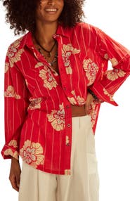 Free People Hidden Flower Button-Up Shirt