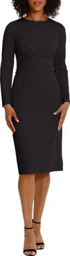 Maggy London Gathered Empire Waist Long Sleeve Dress