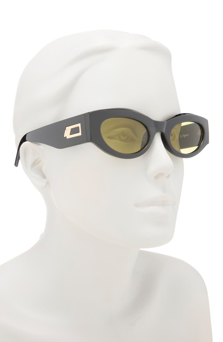 Le Specs Body Bumpin II 50mm Oval Sunglasses, Alternate, color, Black