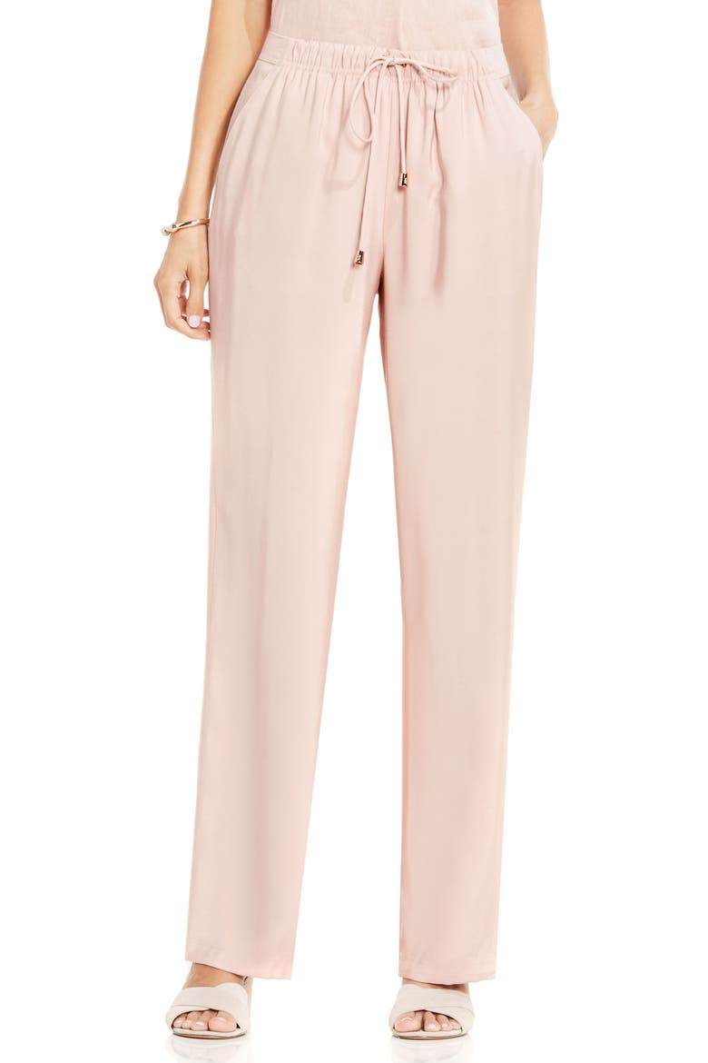 Wide Leg Linen Pants, Main, color, BLUSH PINK