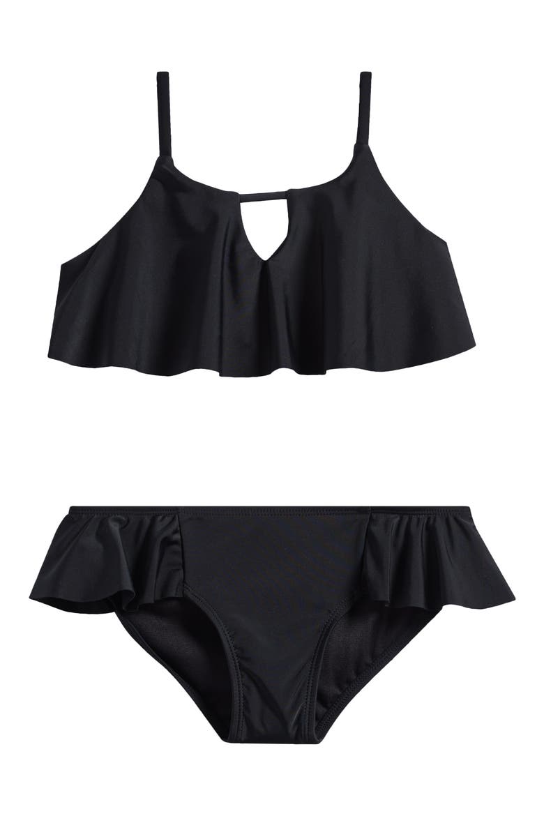Kids' Cayucos Two-Piece Swimsuit, Main, color, BLACK