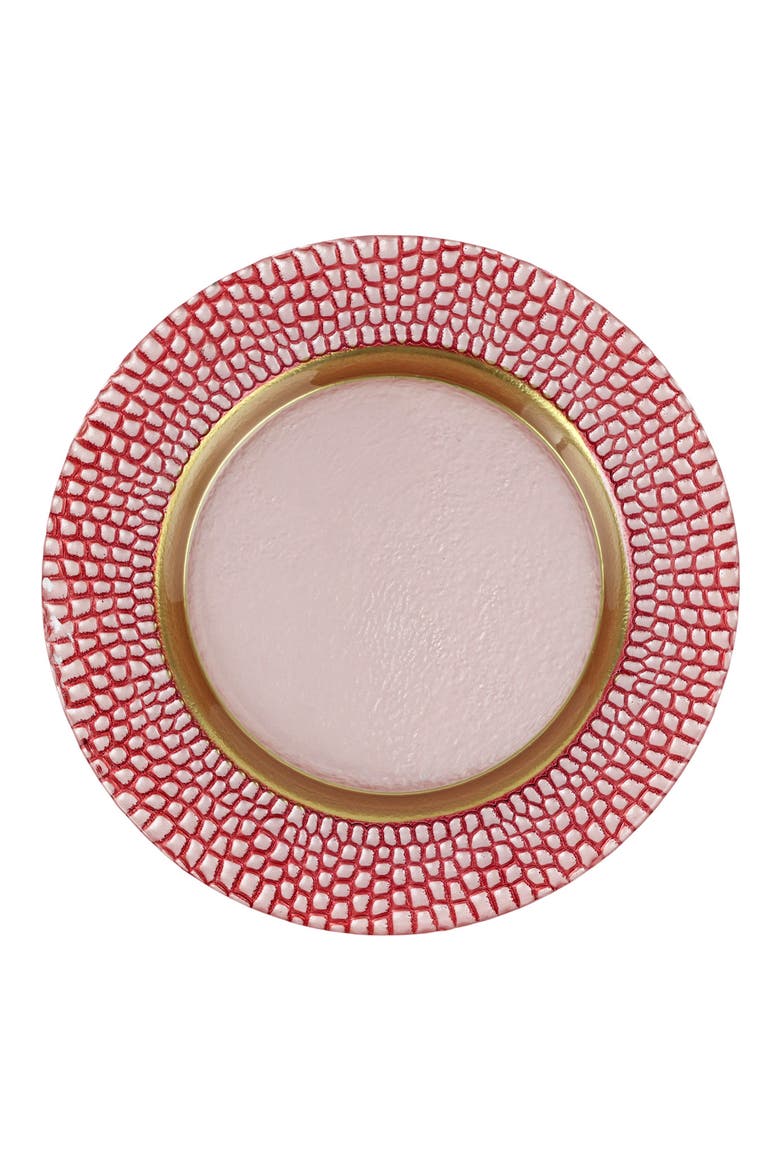 Pelli Glass Pink Salad Plate, Main, color, PINK