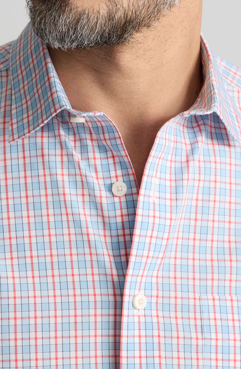 UNTUCKit Ridge Check Wrinkle Free Cotton Button-Up Shirt, Alternate, color, Blue Red