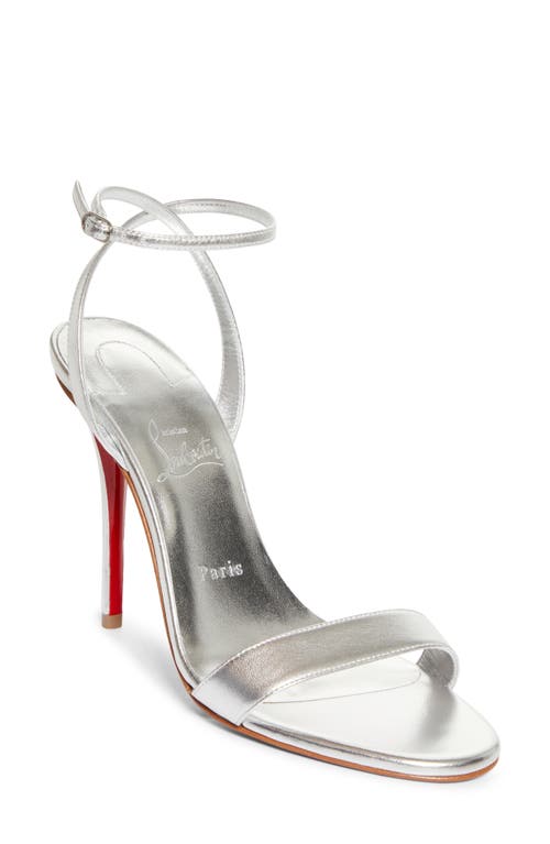 Christian Louboutin Miss Z Metallic Ankle Strap Sandal in Silver/silver at Nordstrom, Size 37.5