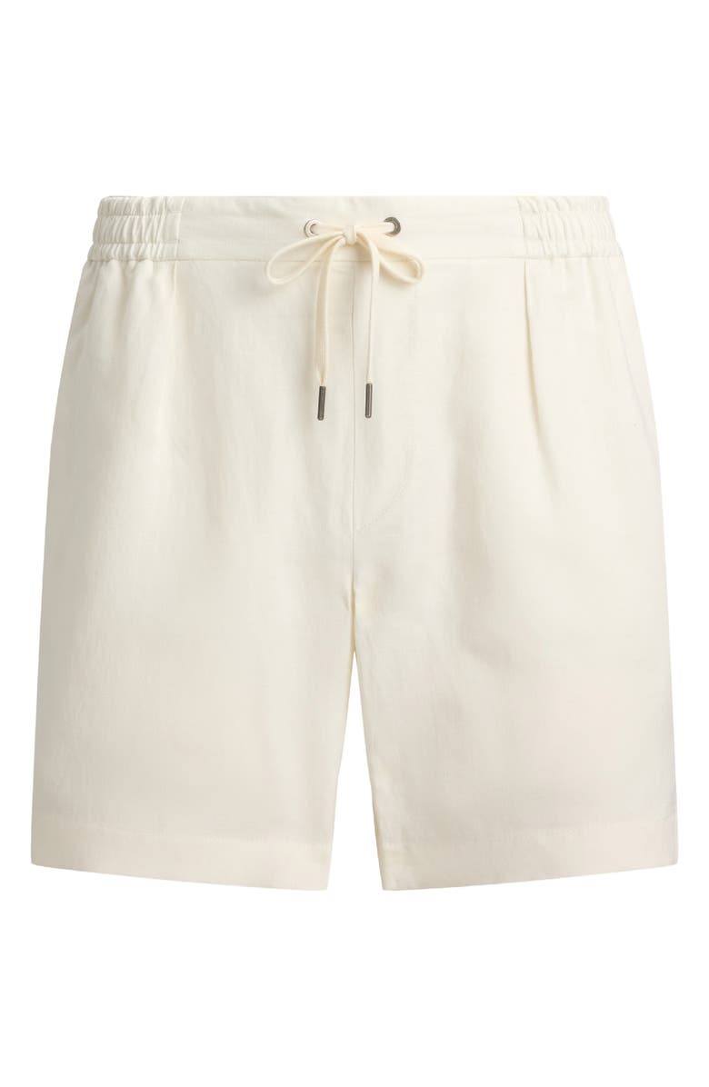 Ralph Lauren Purple Label Pleated Silk & Linen Drawstring Shorts, Alternate, color, Deckwash White