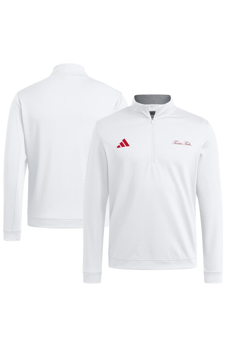 adidas Men's adidas White Texas Tech Red Raiders Elevated Quarter-Zip Jacket, Alternate, color, 