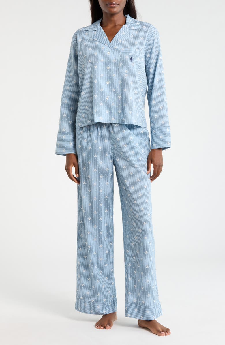Polo Ralph Lauren Cotton Pajamas, Main, color, Vintage Floral Stripe