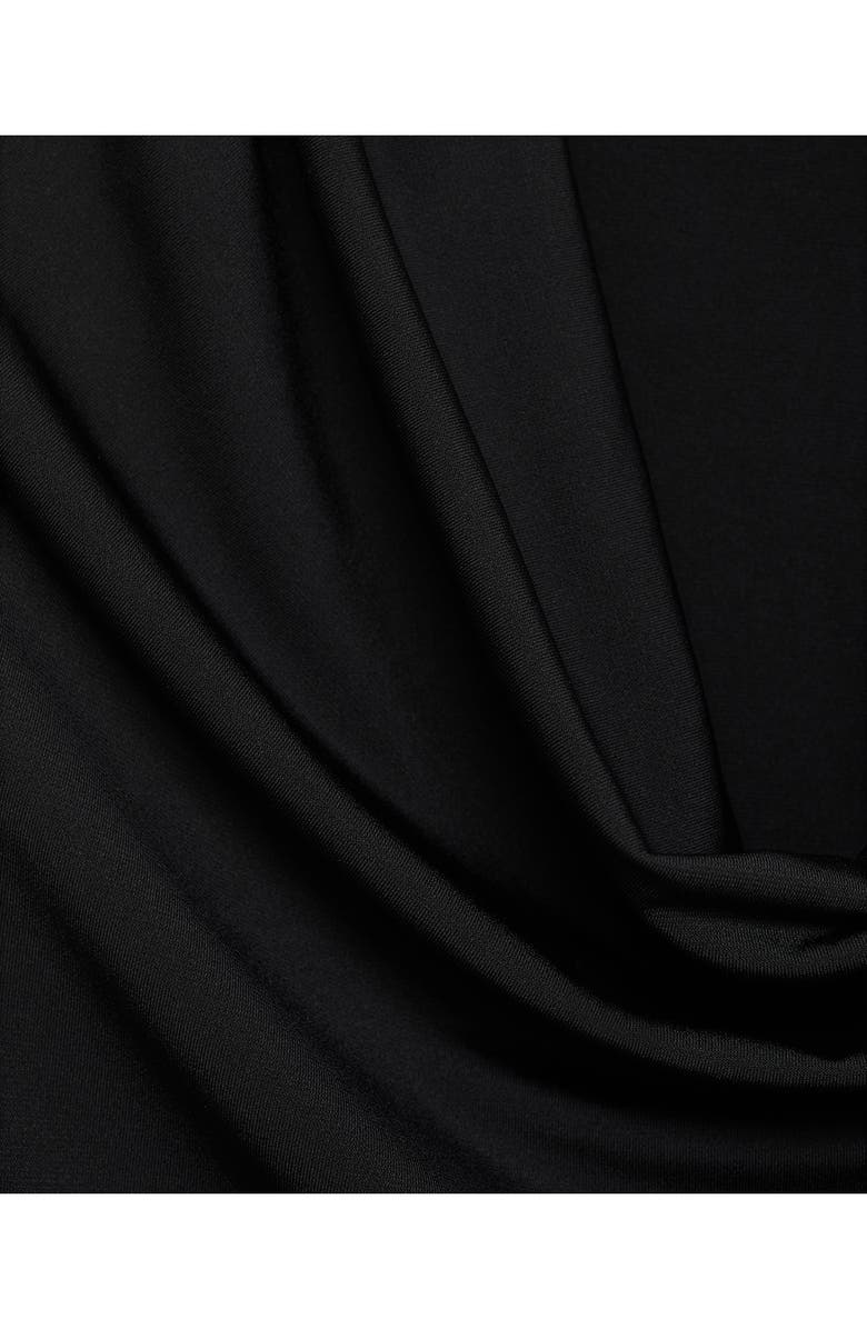 MANGO Drape Neck Top, Alternate, color, Black