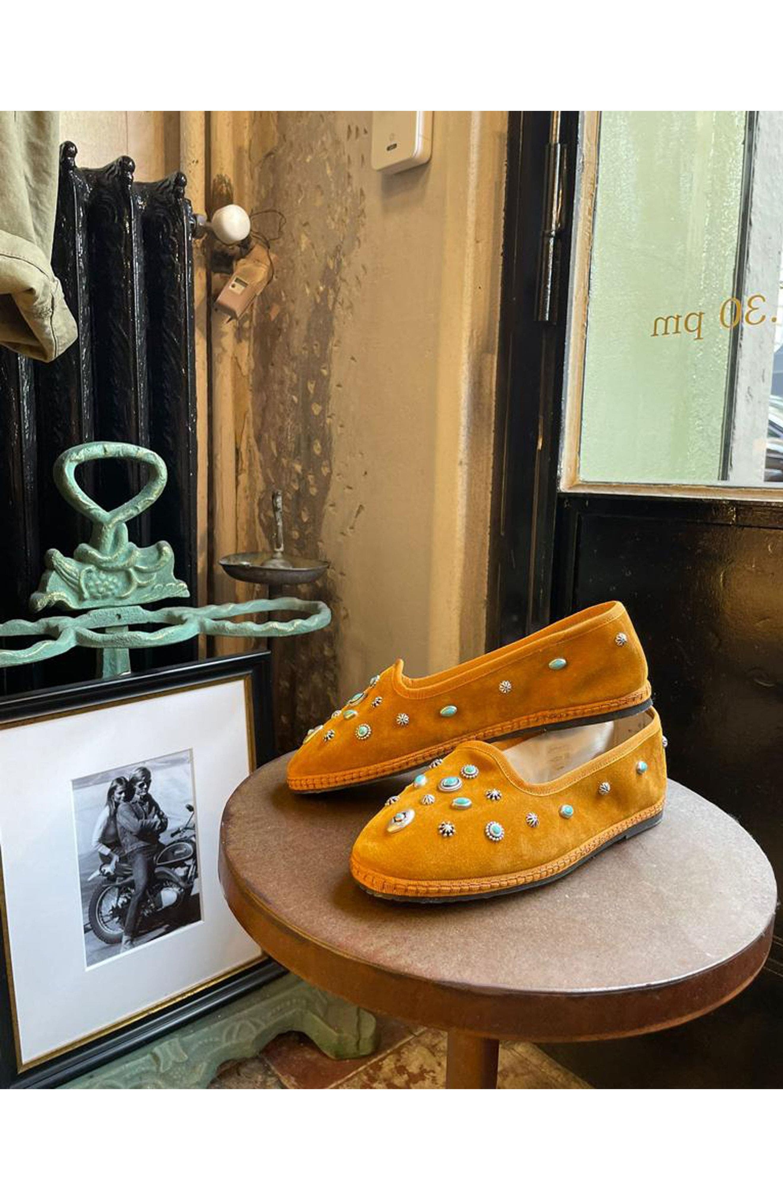 Friulan Suede Slippers, Alternate, color, ZAFFERANO