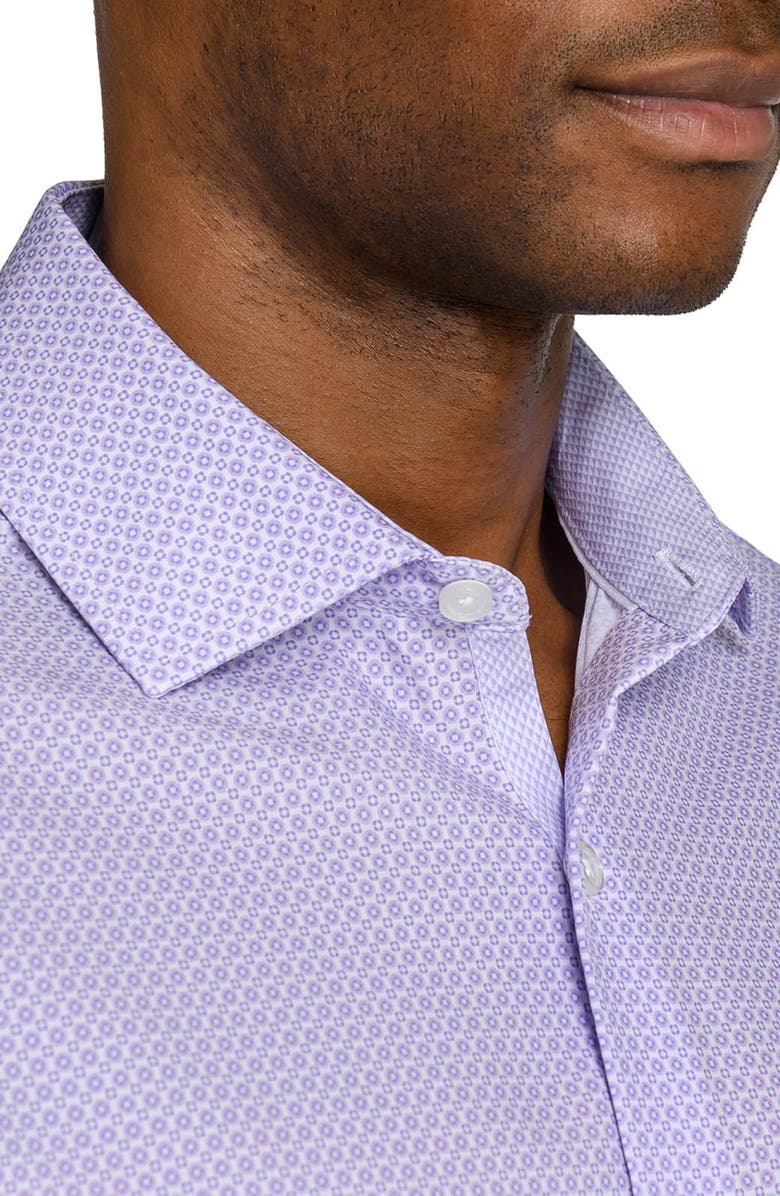 W.R.K Round Geo Print Performance Dress Shirt, Alternate, color, White/ Purple