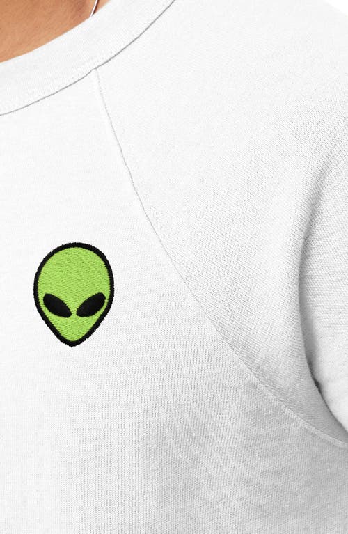 Dalix Alien Fleece Sweatshirt In White