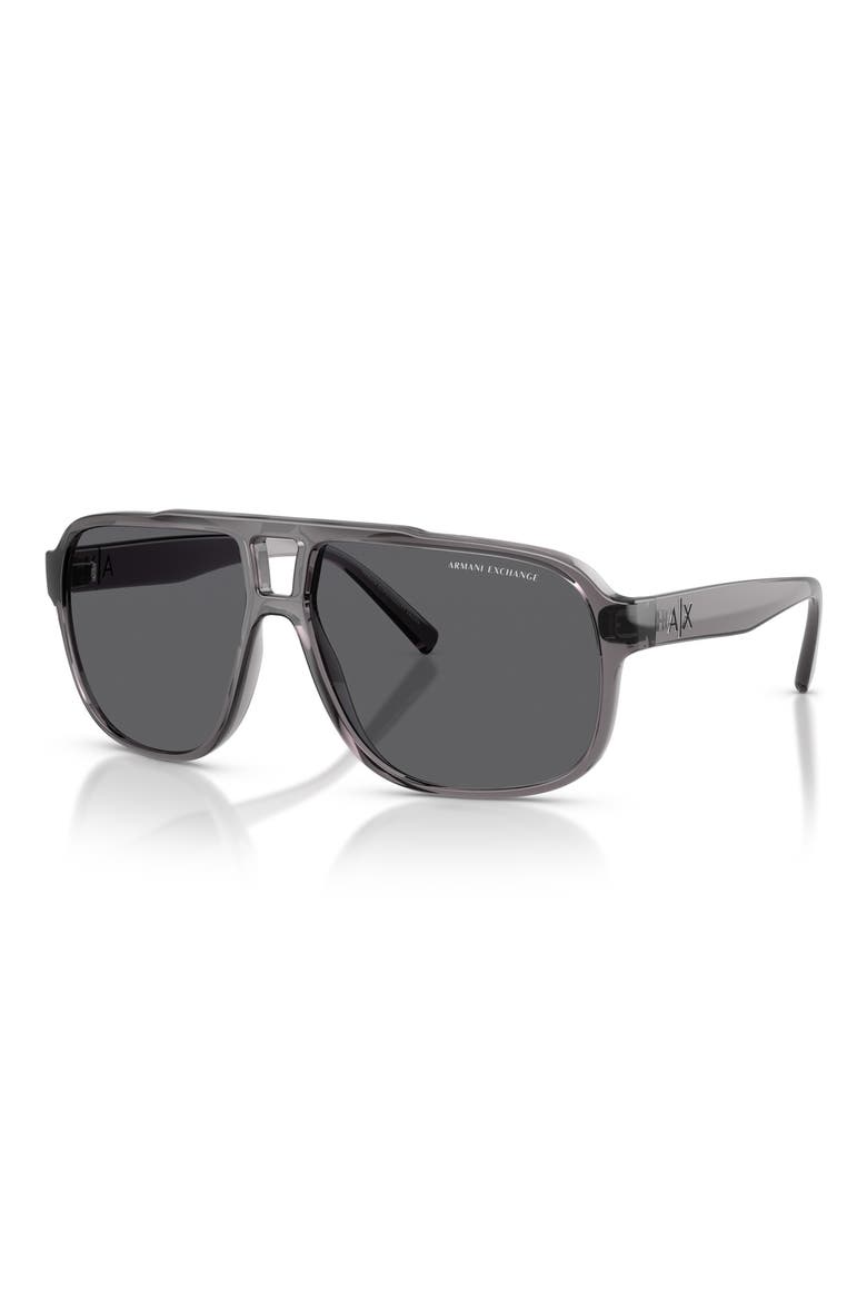 61mm Polarized Pilot Sunglasses, Alternate, color, SHINY GREY / POLAR GREY