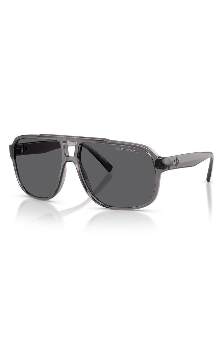 AX Armani Exchange 61mm Polarized Pilot Sunglasses, Alternate, color,