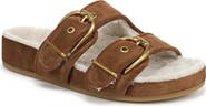 Veronica Beard Prue Genuine Shearling Lined Two Strap Sandal