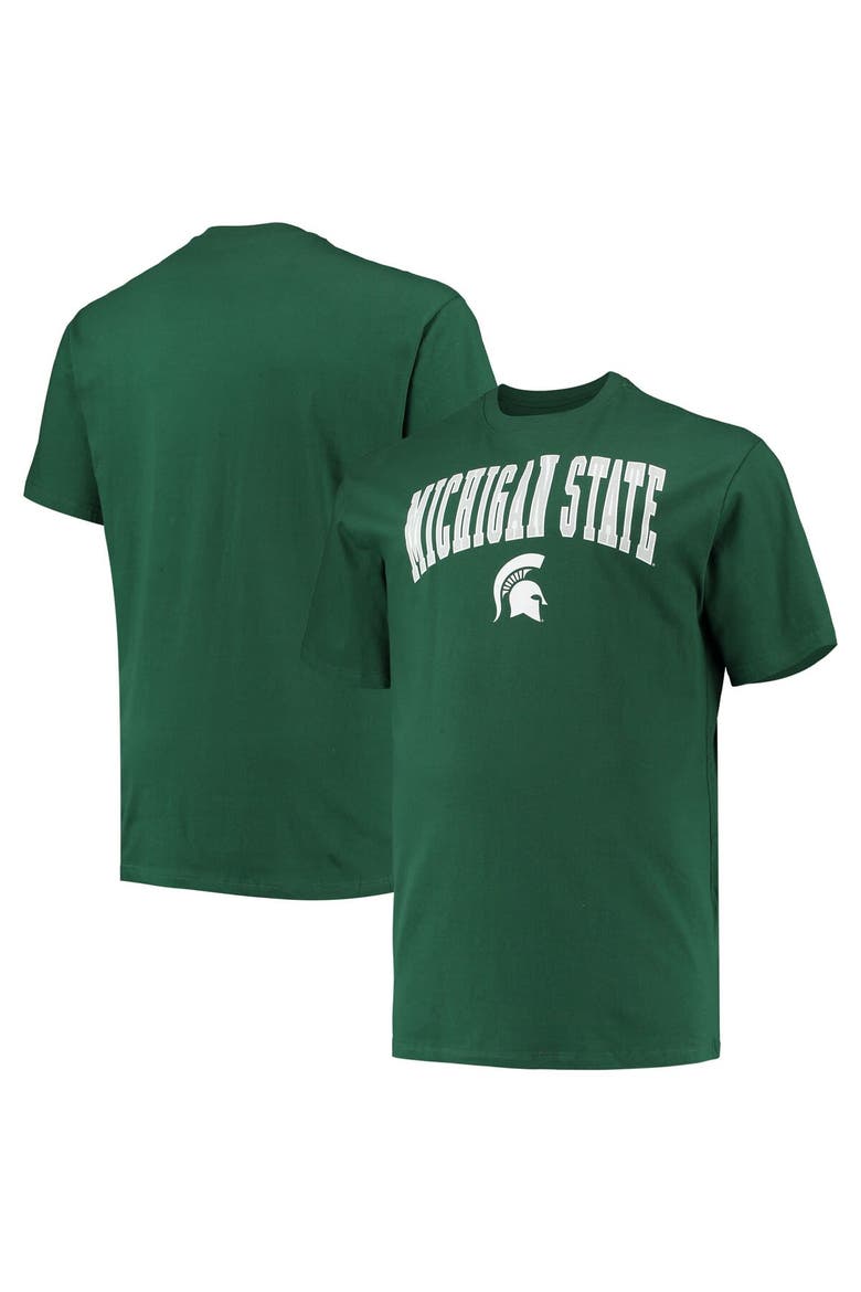 Men's Champion Green Michigan State Spartans Big & Tall Arch Over Wordmark T-Shirt, Main, color, Green