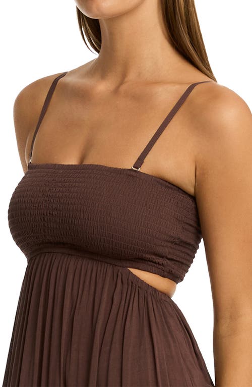 Sea Level Resort Essentials Cutout Cover-up Sundress In Cocoa