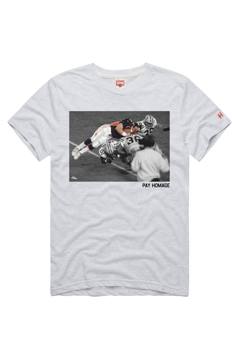 Unisex Homage John Elway Ash Denver Broncos Pay Homage Tri-Blend T-Shirt, Alternate, color, Ash