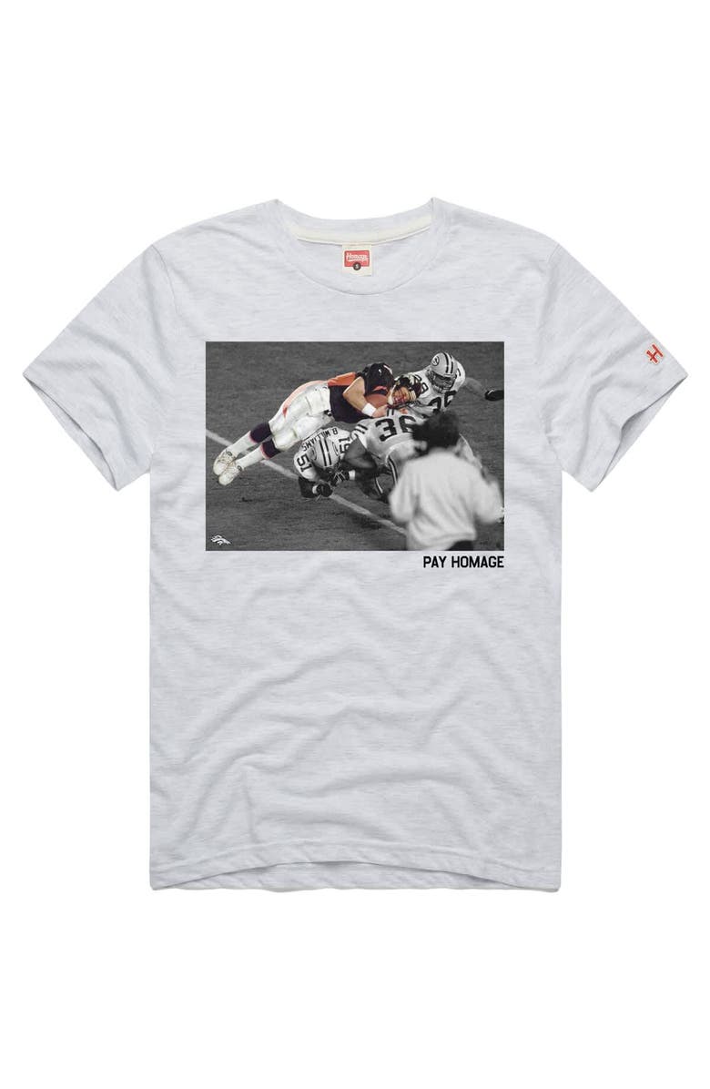 Homage Unisex Homage John Elway Ash Denver Broncos Pay Homage Tri-Blend T-Shirt, Alternate, color, Ash