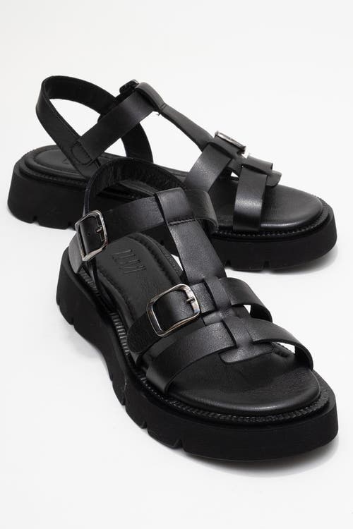 Forever & Always Shoes Melvin Leather Sandal In Black