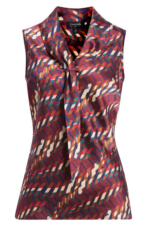 Sailor Tie Neck Sleeveless Top