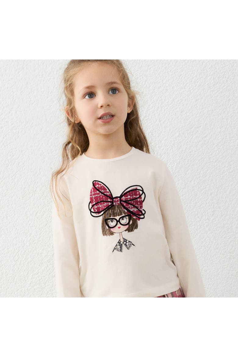 Cartoon Bow Tee, Alternate, color, White