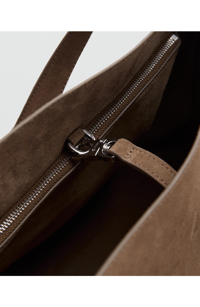 MANGO Suede Shopper Bag, Alternate, color, Medium Brown