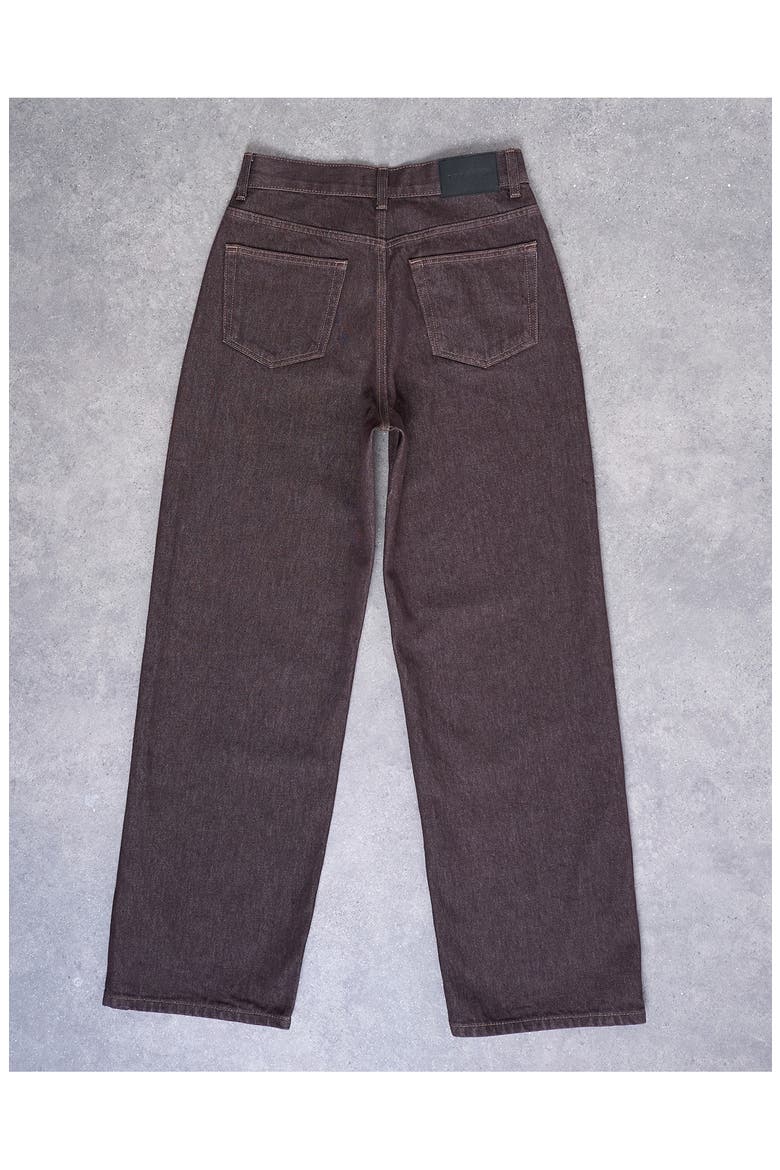 Column Mid Rise Jeans, Alternate, color, BROWN