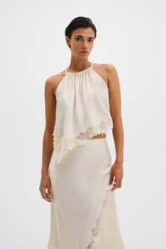 Malina Madina Asymmetric Lace Hem Top