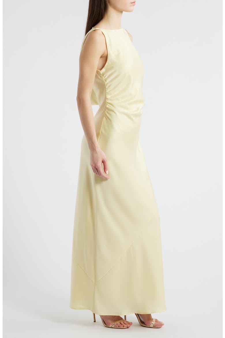 Isadora Open Cowl Back Cocktail Dress, Alternate, color, PALE YELLOW