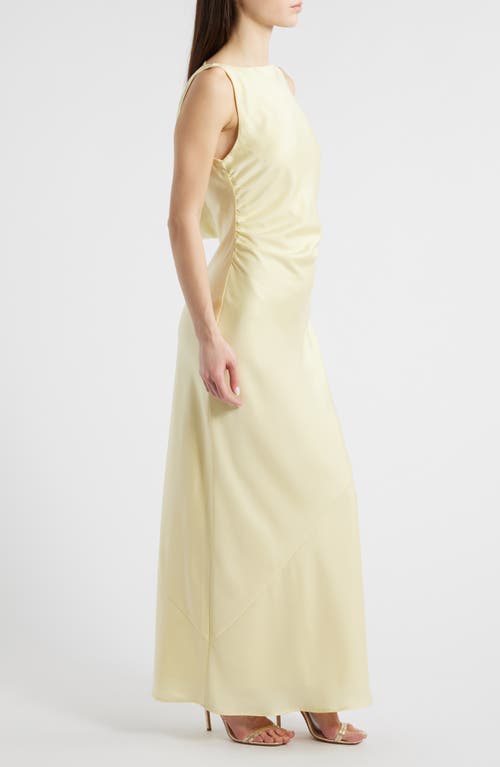 Wayf Isadora Open Cowl Back Cocktail Dress In Pale Yellow