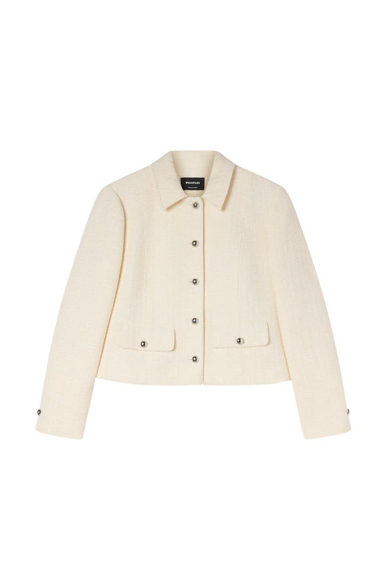 Cropped Boucle Jacket, Alternate, color, Ivory