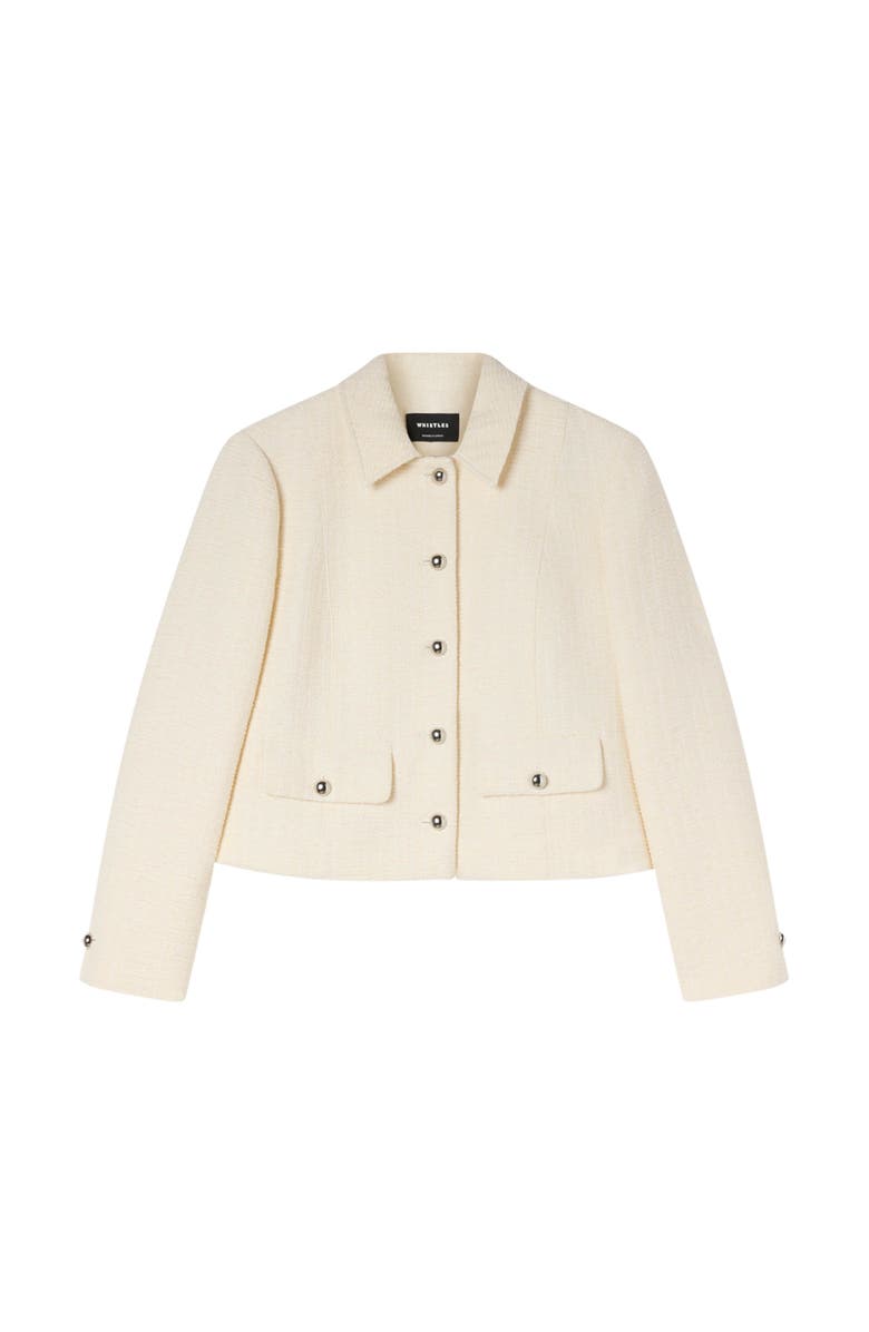 Whistles Cropped Boucle Jacket, Alternate, color, Ivory