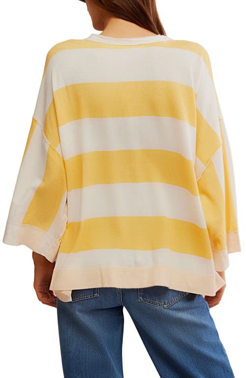 Free People Wonderful Stripe Oversize Henley In Multi