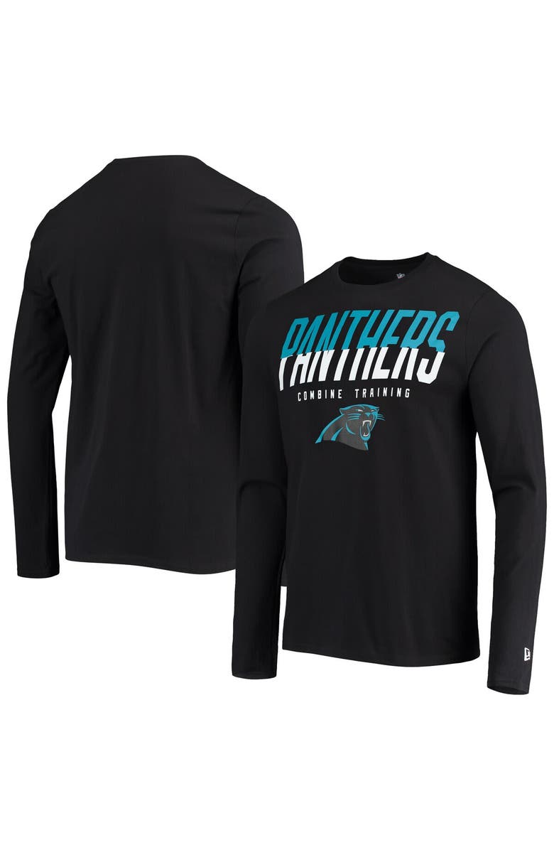 New Era Men's New Era Black Carolina Panthers Combine Authentic Split Line Long Sleeve T-Shirt, Main, color, Black