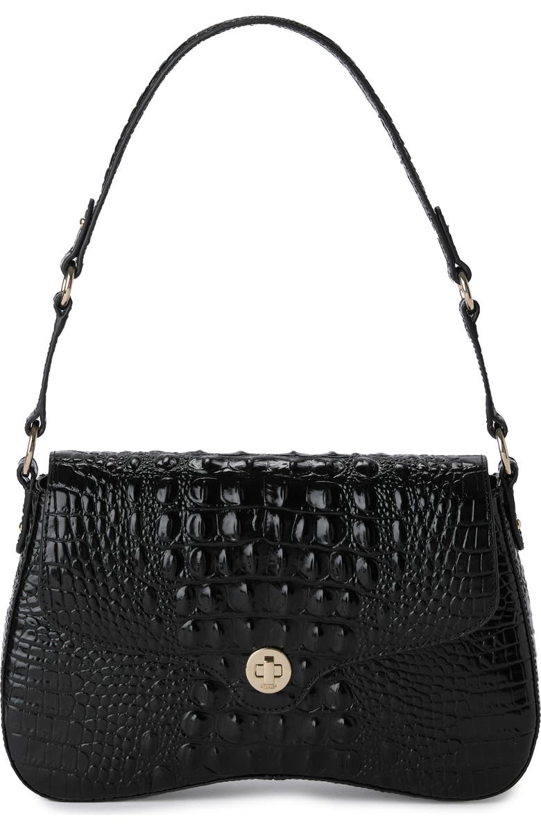 Brahmin Nerida Croc Embossed Leather Shoulder Bag, Main, color,