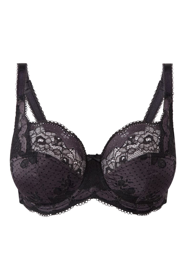 Clara Underwire Full Coverage Stretch Lace Bra, Alternate, color, CHARCOAL BLACK