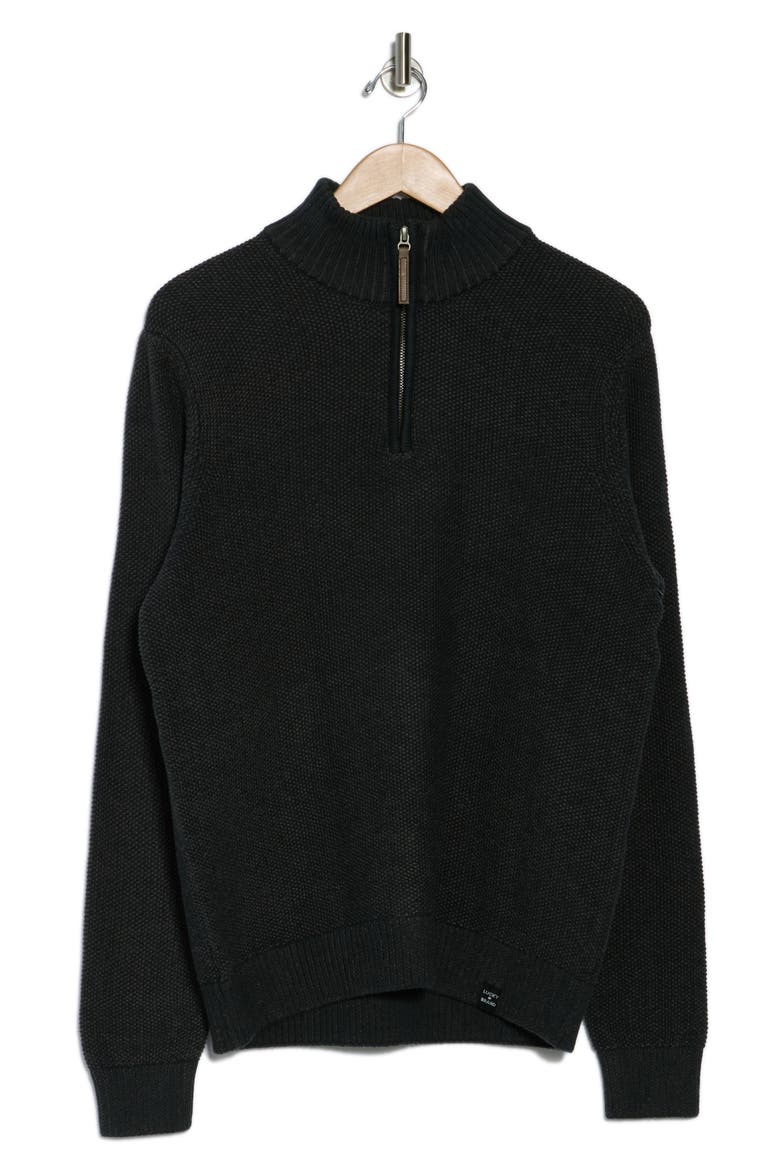 Cotton Quarter Zip Sweater, Alternate, color, JET BLACK