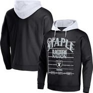 STAPLE Men's NFL x Staple Black Las Vegas Raiders Throwback Vintage Wash Pullover Hoodie