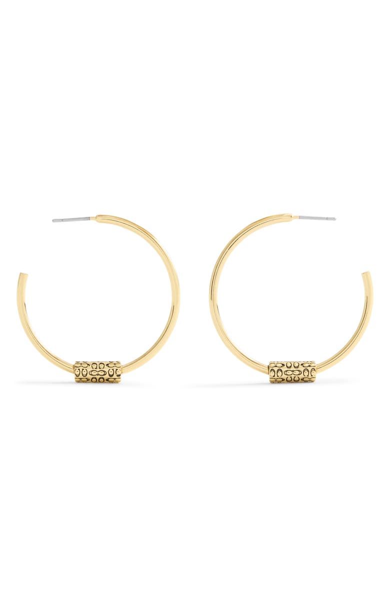 COACH Logo Bead Hoop Earrings, Alternate, color, 