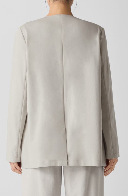 Eileen Fisher V-neck Ponte Longline Jacket In Gray